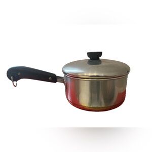 Vintage Revere Ware Saucepan‎ Lid 1 1/2 1.5 Quart Qt Stainless Copper Clad